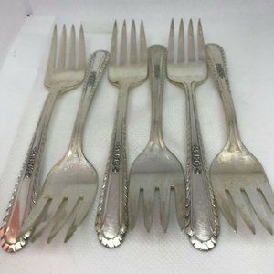 H&T Silver Mfg (6) Salad/Dessert Forks "Wentworth"